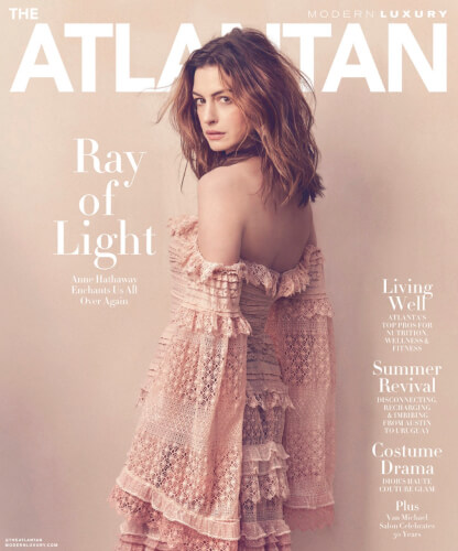 Cover of The Atlantan magazine showing Anne Hathaway on the cover.