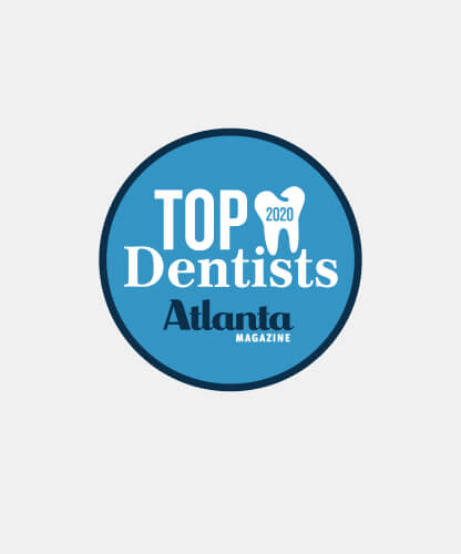 Award for Top Dentists 2020 from Atlanta Magazine.